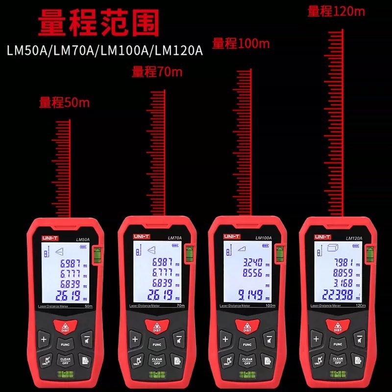 优利德LM50A/LM70A/LM100A/LM120A激光测距仪红外线测量尺电子尺