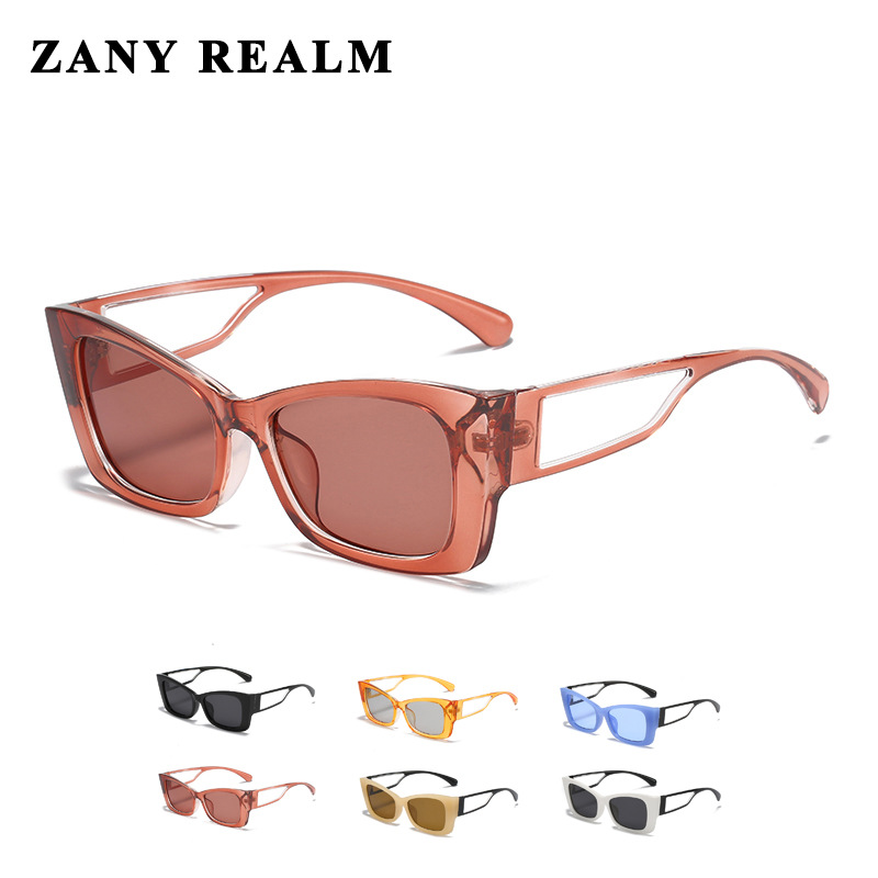 Nuevo Xiaoxiang retro CAT EYE sunglasses cross-border contraste color hueco leche té online emisión en vivo gafas de sol fabricante