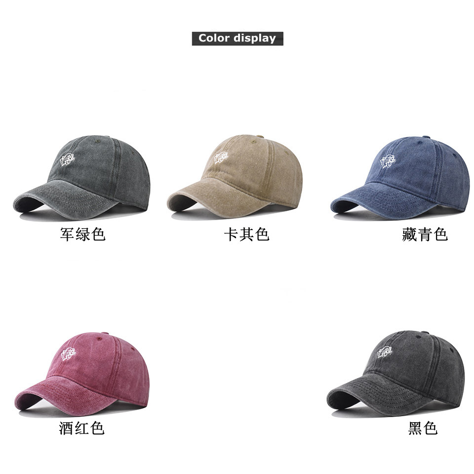 Algodón transfronterizo lavado con agua para hacer viejos sombreros de béisbol de caza para hombres y mujeres personalidad al aire libre sombreros de boca de pato de dibujos animados
