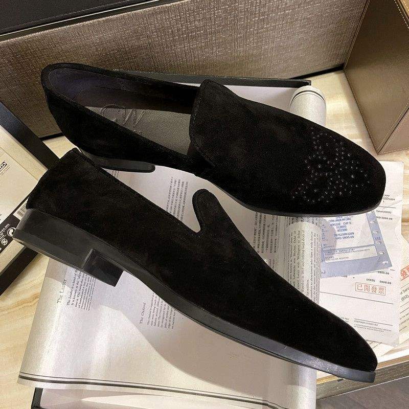 Cw Summer New Loafers Men's Shoes British Korean Style Trendy Slip-On Smoking Shoes Lazy Casual Carved Shoes