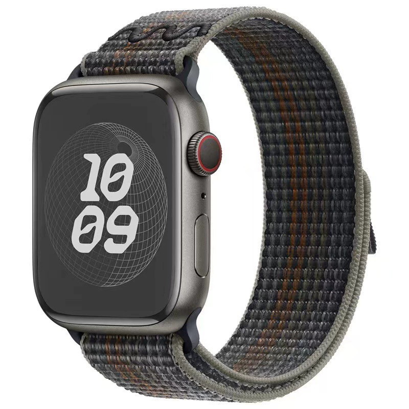 Плетёный нейлоновый браслет для часов (совместим с Apple, Nike), дышащий, размеры 20/22 мм для 38–49 мм