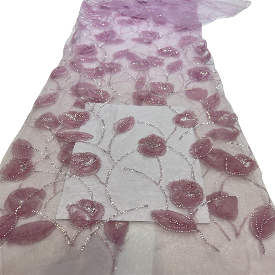 Flores bordadas de disco, bordados de cuentas, vestido de boda, vestido de verano, tela de bordado de computadora, bordado de bordado image 8