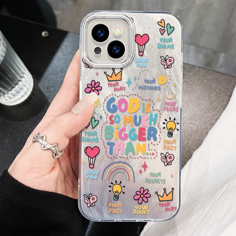 35g Weight iPhone Applicable Brands Phone Cases Classification PC Material Slogan, Colorful, Heart Shape Pattern Cute Style PC Slogan Colorful Heart Shape Cute Phone Cases Phone Accessories 无
