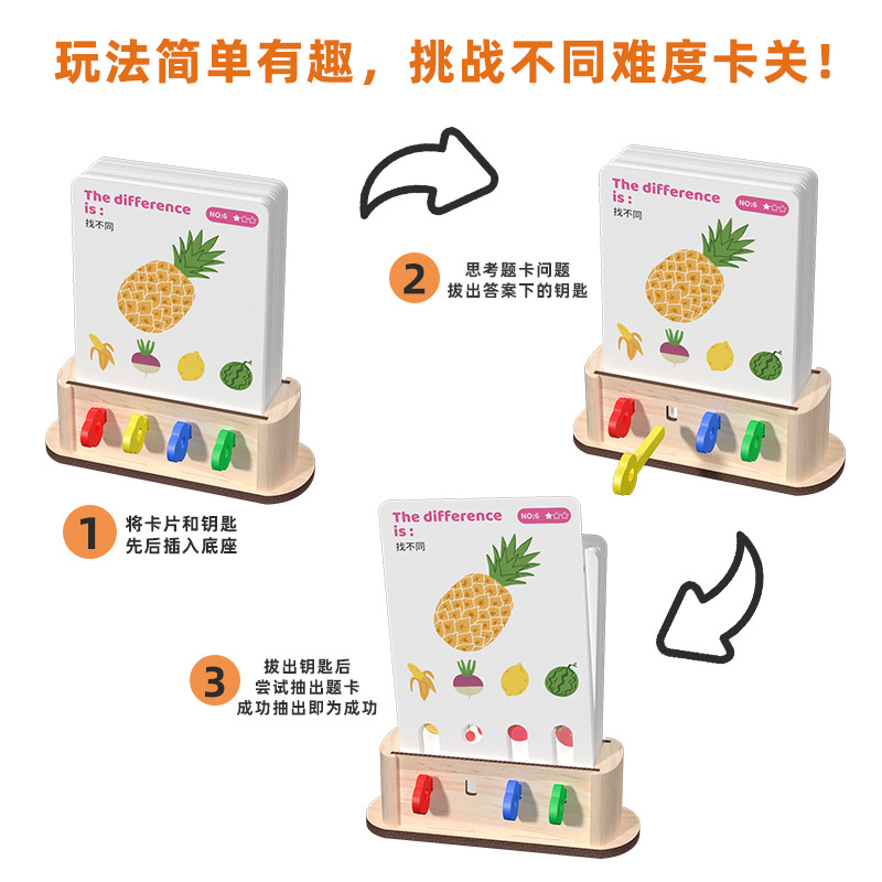 Clave lógica la educación temprana de los niños, la iluminación, la formación del pensamiento, la ayuda a la enseñanza, la resolución de problemas, el desarrollo de la inteligencia cerebral, la tarjeta y el juguete puzzle