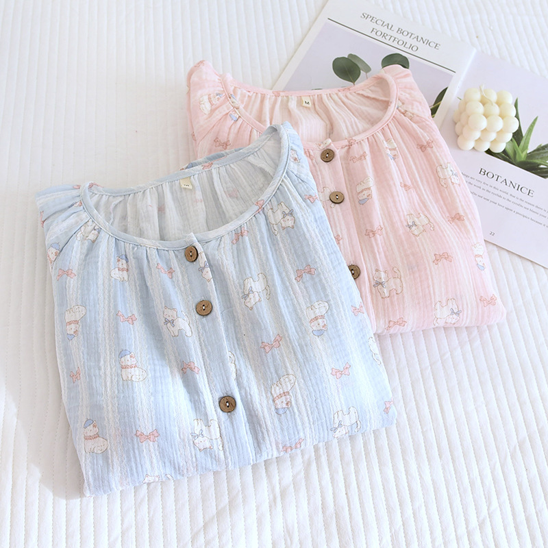 Crepe Yuezi Clothing Postpartum Pure Cotton Pregnant Women's Pajamas Spring and Autumn with Chest Pad Summer Breastfeeding Clothes suit plus size Sweet Puppy Crepe Yuezi Clothing Postpartum Pure Cotton Pregnant Women's Pajamas Spring and Autumn with Chest Pad Summer Breastfeeding Clothes suit plus size Sweet Puppy
