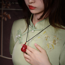 朱砂霸王貔貅吊坠本命年男士随身项链女毛衣链挂件紫金砂皮休饰品