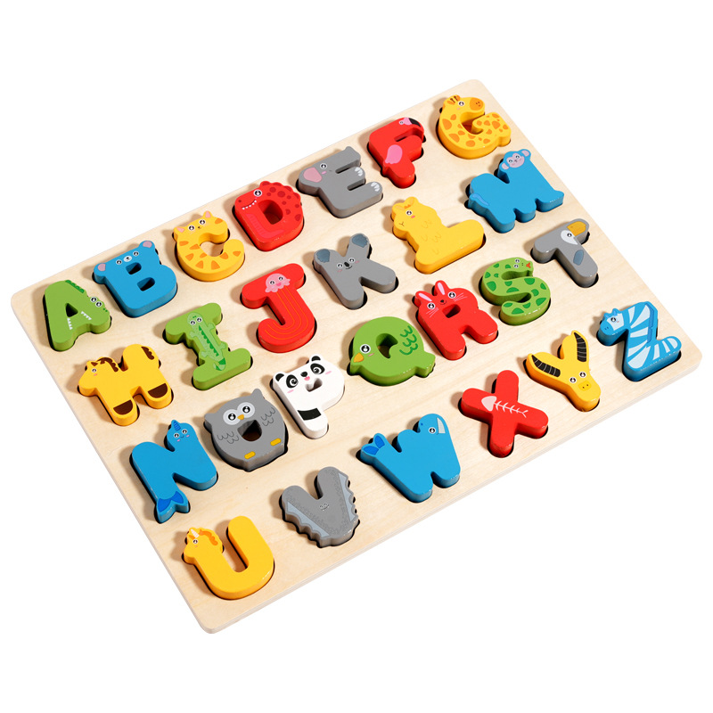 Puzzles digitales tridimensionales para niños pequeños 26 pares de alfabeto inglés cognitivo juguetes de bloque de construcción de puzzle image 5