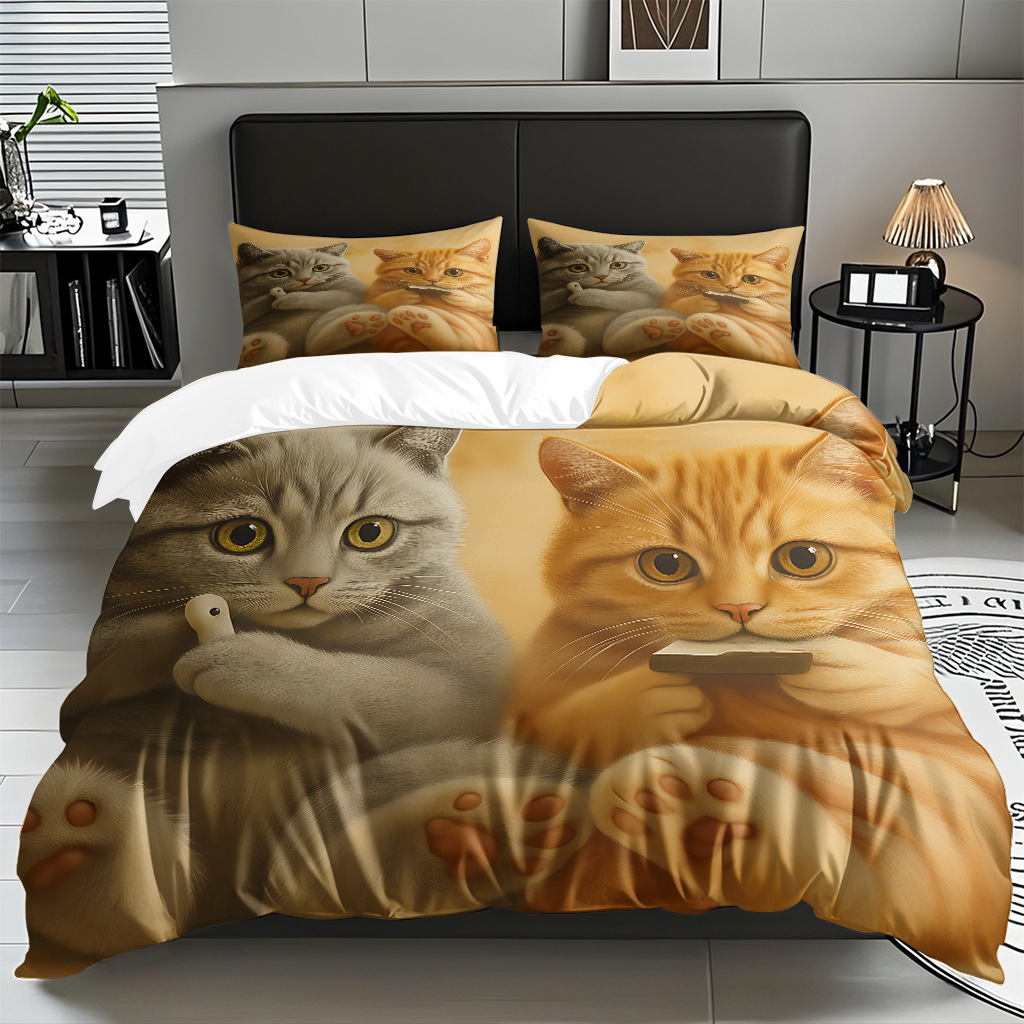 Kit de edredón de impresión digital para gatitos de piel directa a la fábrica puede llevar TEMU / JIT