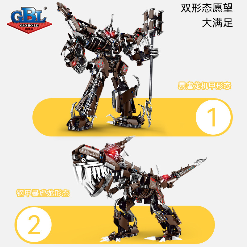 Compatible con Lego kaizhi ky1111 Titan Mech mecánica Tyrannosaurus deformación modelo niños montaje bloques de construcción Juguetes