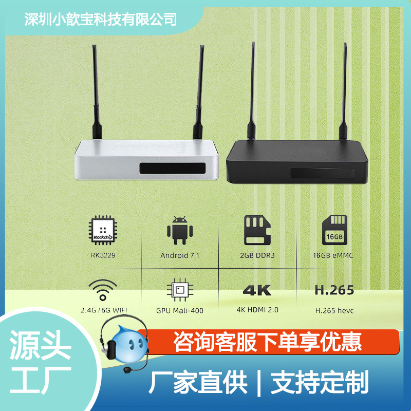机顶盒4G广告机信息播放盒送播放软件办公电脑无线投屏wifi机顶盒