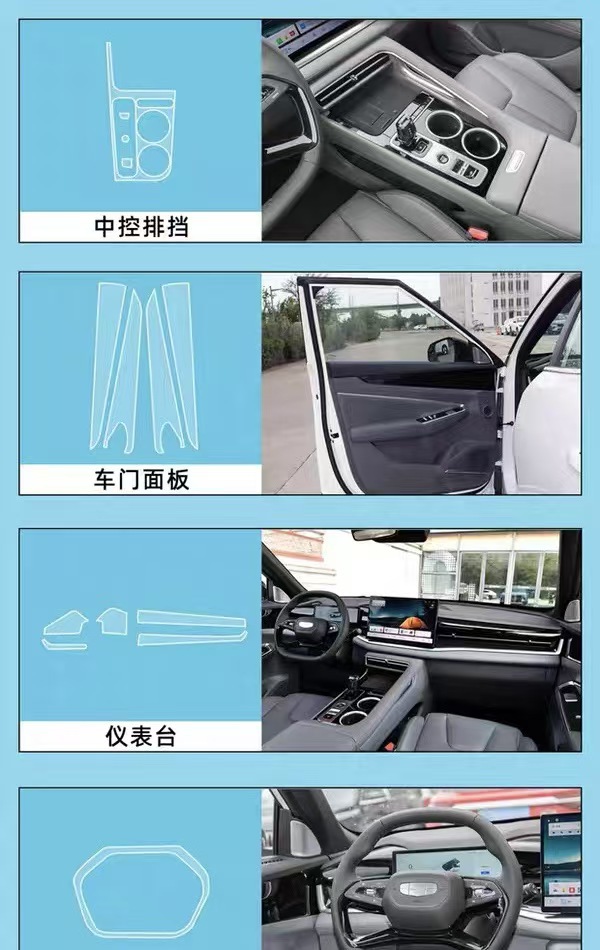 26 Types of Geely Boyue Center Console Gear Shift Button Film Interior Protection Instrument Navigation Screen Tpu Film Modification Parts