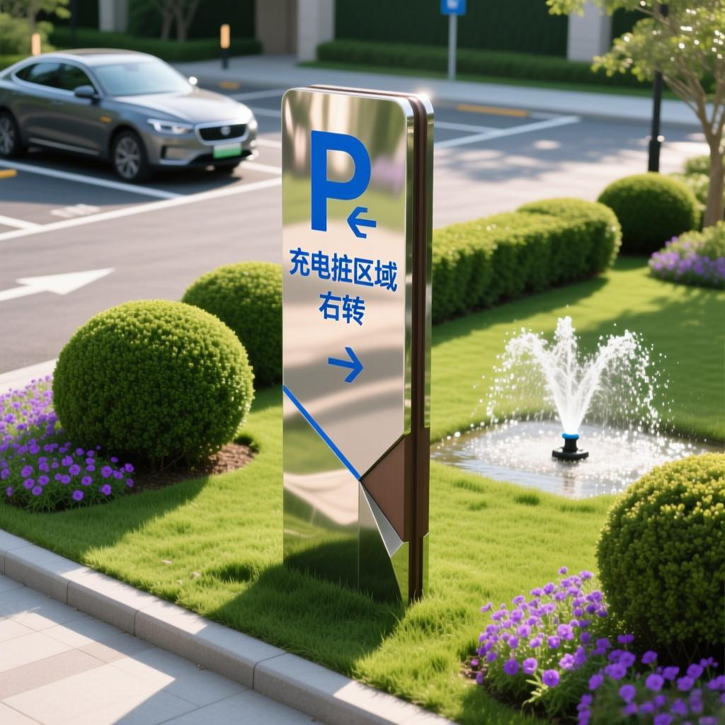 交通标志牌地下反光指向牌警示户外停车导视牌停车场指示牌立柱式