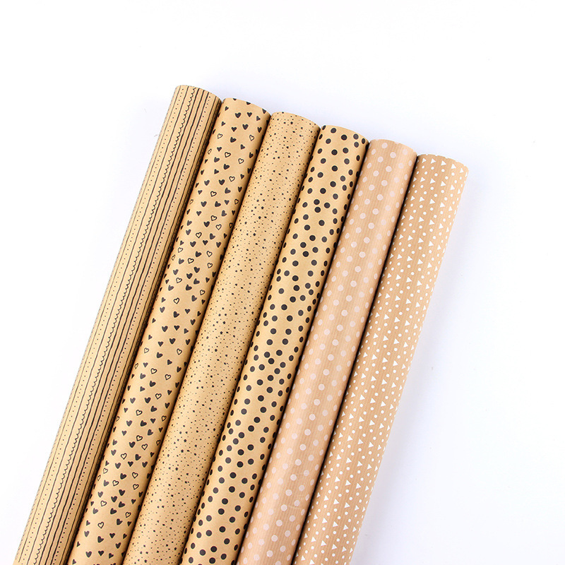 Papel de regalo para envolver regalos de San Valentín, cumpleaños, papel de regalo retro amarillo kraft, caja de regalo simple de alta gama