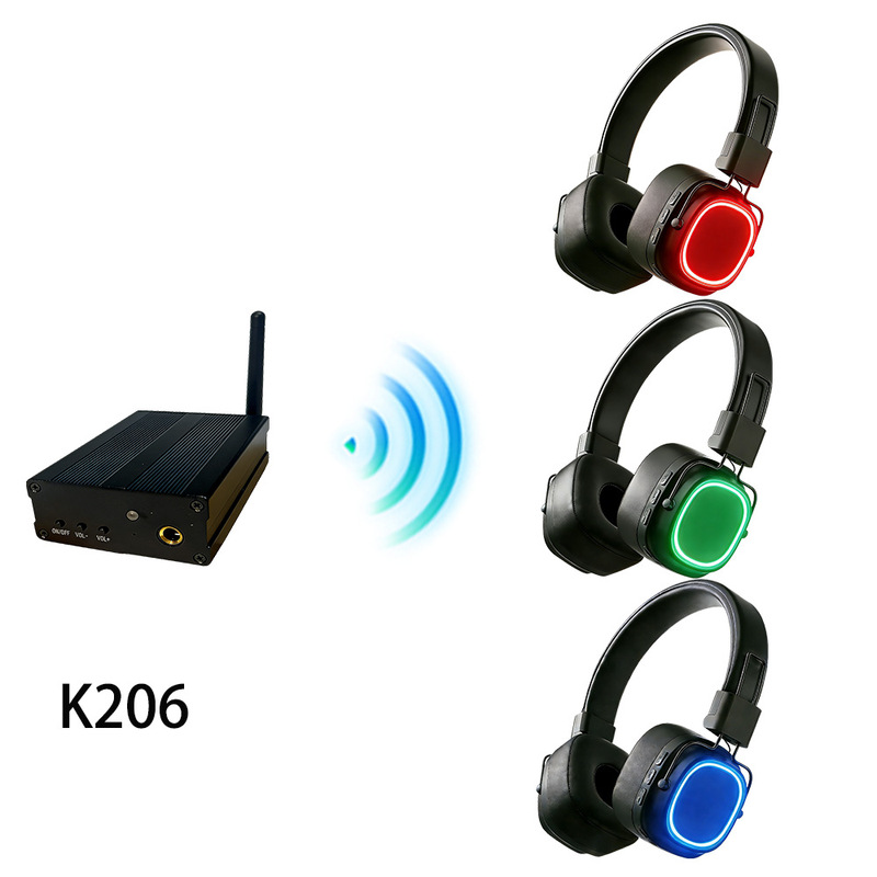 Cross-Border Exclusive Supply of Head-Mounted Dj Disco Headphones for Outdoor Team Activities, Tour Guides, One-To-Many Light-Emitting Noise-Canceling Headsets Cross-Border Exclusive Supply of Head-Mounted Dj Disco Headphones for Outdoor Team Activities, Tour Guides, One-To-Many Light-Emitting Noise-Canceling Headsets