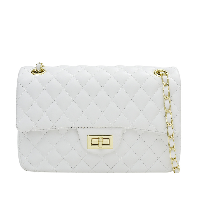 Xiaoxiangjia textura rombo bolsa de mensajero de moda 2023 nuevo verano chic cadena todo partido bolsa de hombro