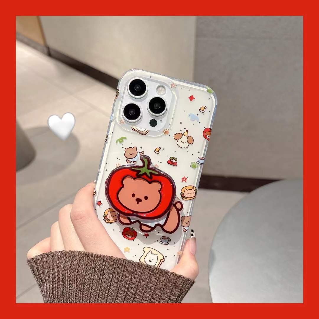Perro de tomate lindo de dibujos animados para iphone15 soporte 16ProMax funda para teléfono móvil 14 Apple 13 femenino 16 nuevo