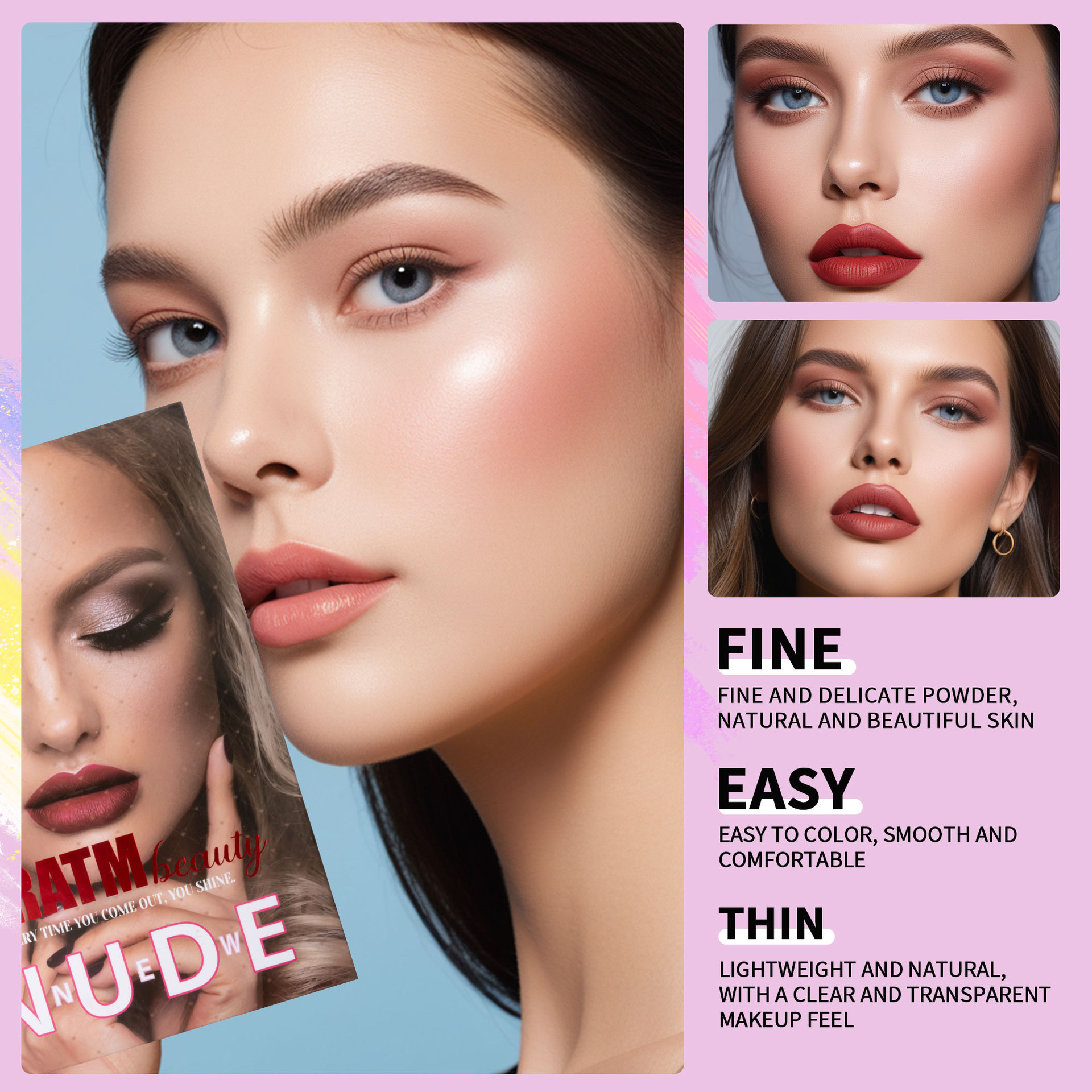 Cross-border bestseller 43-color makeup palette, four-layer flip book eyeshadow palette, matte pearlescent blush, contour and highlight in one piece undefined