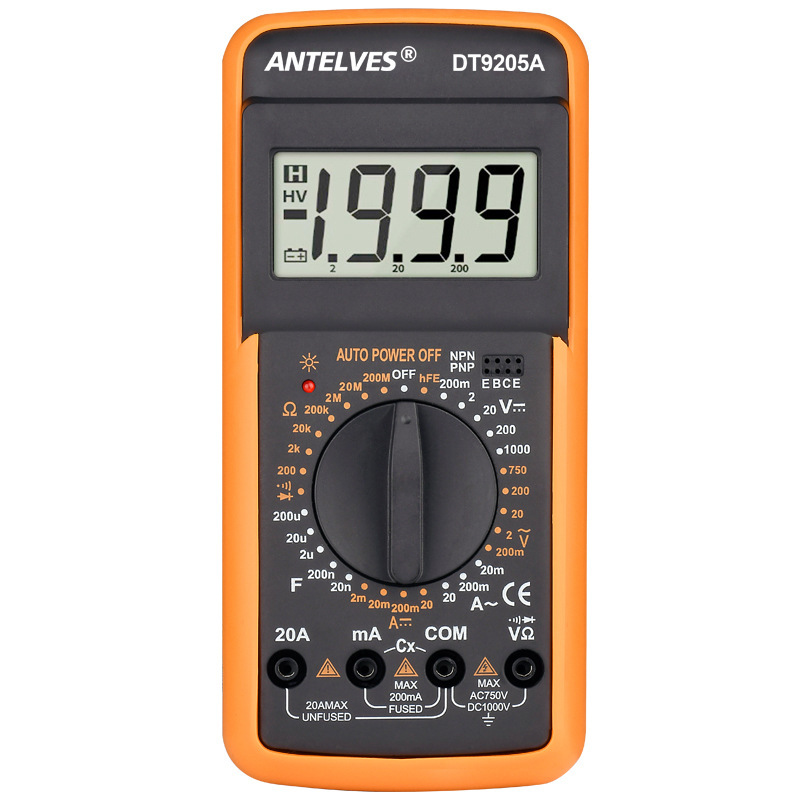 DT9205A multímetro digital de alta precisión eléctrico multifunción voltímetro de visualización digital mantenimiento de prevención de incendios medición eléctrica doméstica
