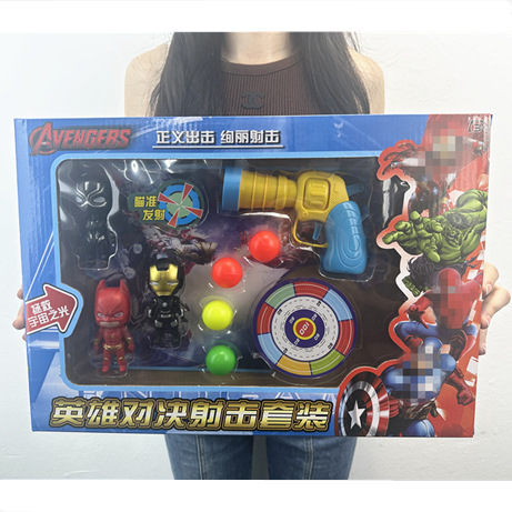 Juguetes infantiles pistolas de bala suave héroe juego de disparo de pistolas de aire estand férula de regalo fábrica al por mayor