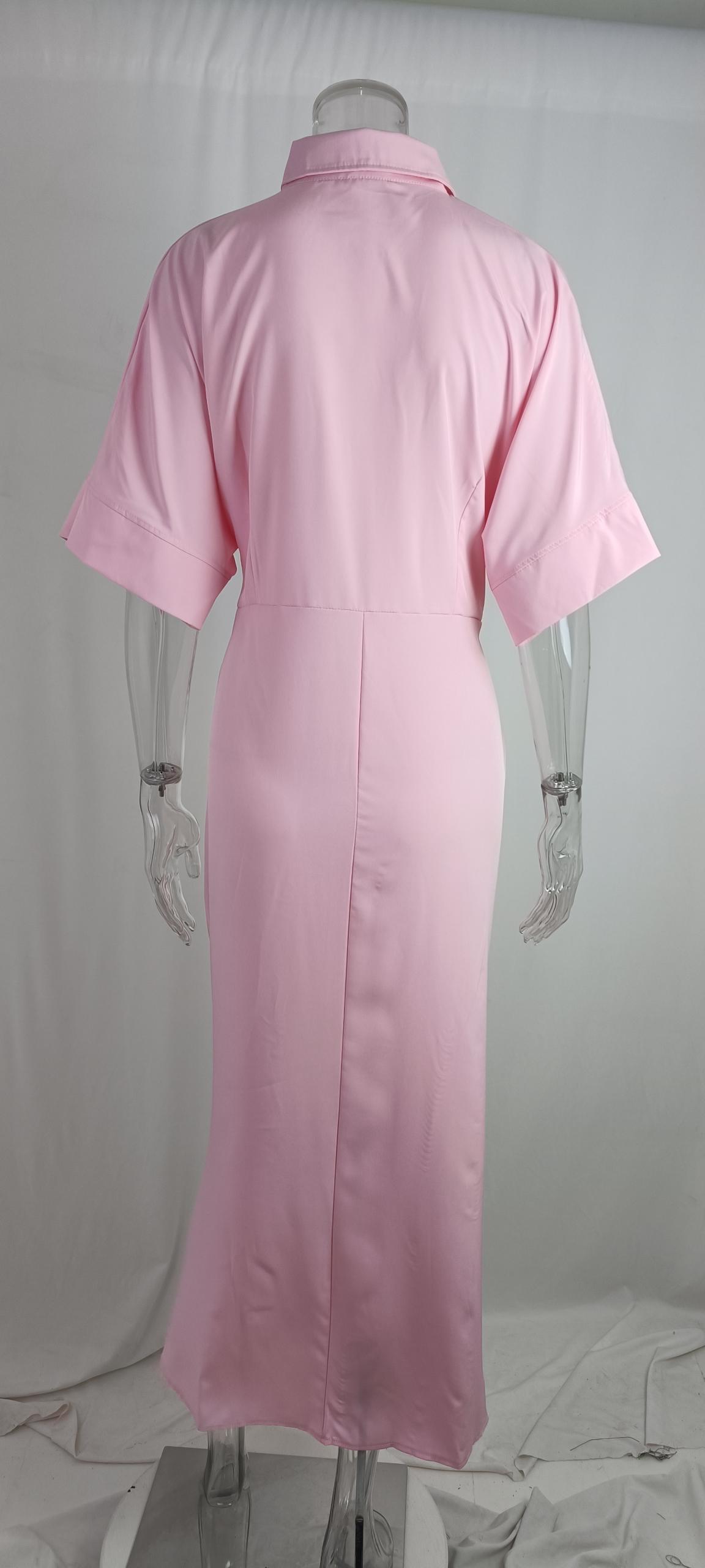 210g Weight Midi Dress Dress Length Type Short Sleeve Sleeve Length Sheath Dress Dresses Type Regular Sleeve Sleeve Type Polyester Fabric Type High Waist Waist Line Holiday, Daily Occasion V Neck Neckline Regular Fit Fit Type Solid Color Pattern Summer Season Women's Gender Button Design Elegant Style Wholesale Women's Elegant Button Solid Color Holiday Daily V Neck Short Sleeve Sheath Dress 6