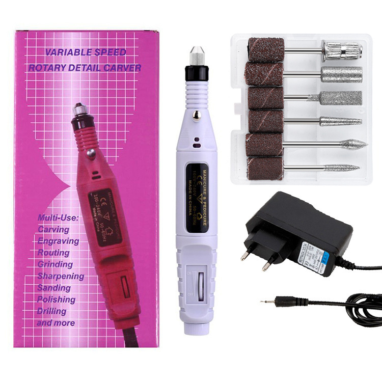 Mini juego de lijadora de uñas, removedor de uñas portátil especial, lápiz de uñas eléctrico, juego completo de herramientas