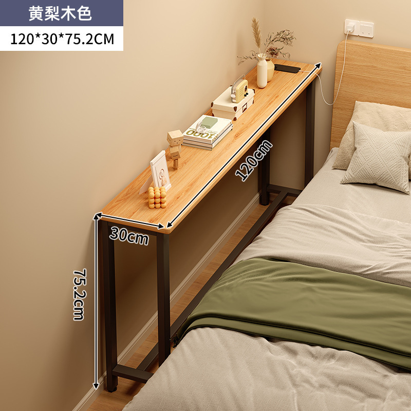 Mesa pequeña y estrecha junto a la pared, barra de comedor súper estrecha para el hogar, mesa larga de una palabra, estante de la sala de estar, barra larga de piso, gabinete estrecho, arte de hierro