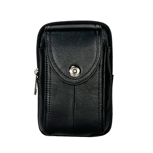 Cross-border new men's mobile phone waist bag, men's belt mobile phone bag, casual cowhide shoulder crossbody bag