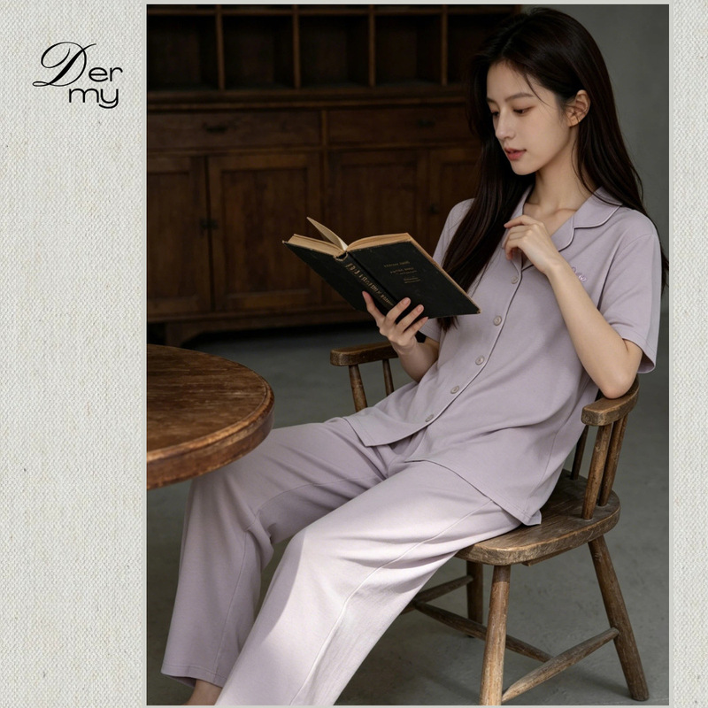 Modal Cotton Pajamas for Women, Summer Ice Silk Short-Sleeved Shorts, Thin Cool Cotton, Can Be Worn Outside in Summer as Home Clothes Modal Cotton Pajamas for Women, Summer Ice Silk Short-Sleeved Shorts, Thin Cool Cotton, Can Be Worn Outside in Summer as Home Clothes