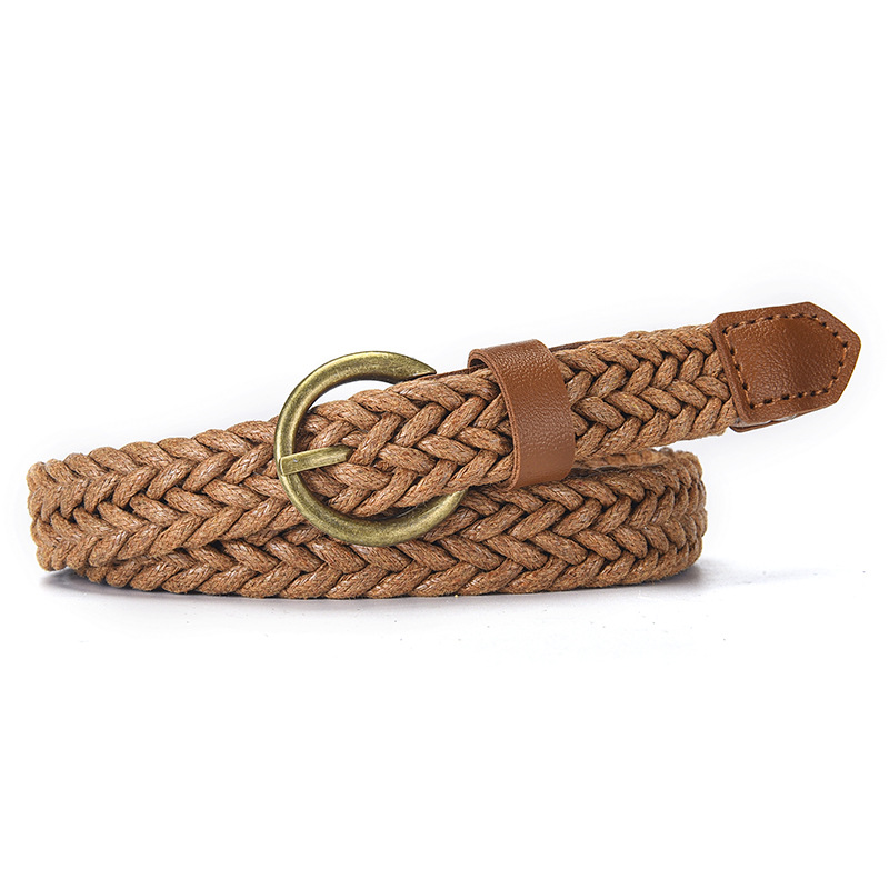 Cuerda Cinturón Tejida Retro de PU Decorativa para Vestidos y Camisas de Mujer