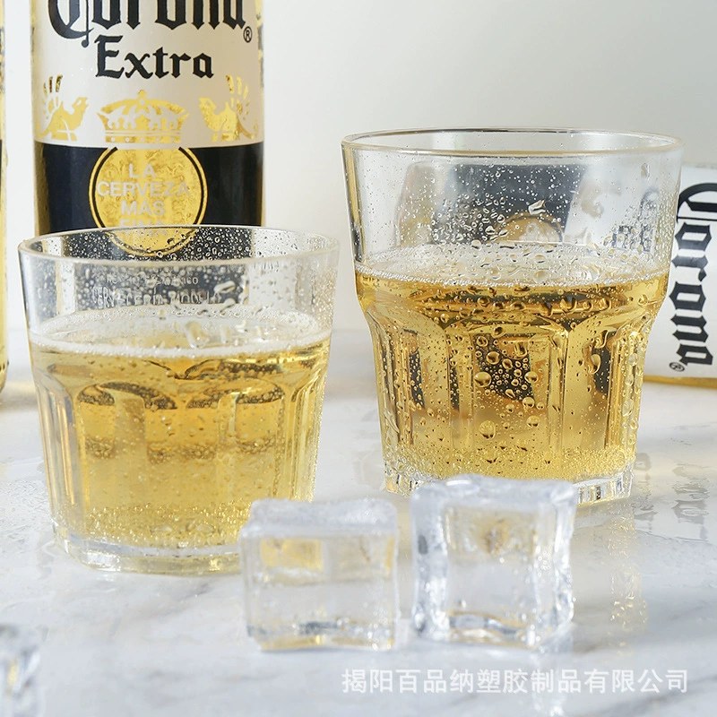 Акриловая чашка Ударопрочная пивная чашка KTV Bar Маленький бокал для вина Пластиковый прозрачный восьмиугольный стакан Белый бокал для вина PC Cup