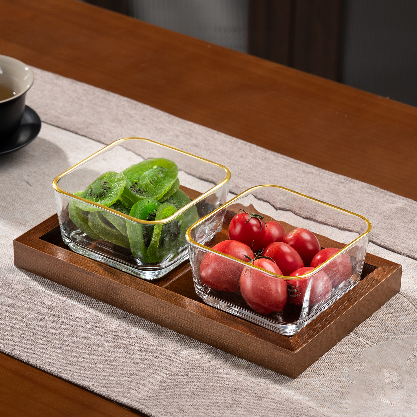 bandeja de madera china bandeja de frutas secas bandeja de refrigerio de la tarde de alta calidad bandeja de frutas bandeja de frutas bandeja de madera de alto valor bandeja de refrigerio image 13