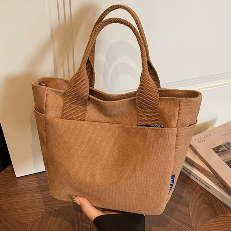 Borsa a secchiello in tela casual, borsa a spalla donna a tracolla_voghion.com