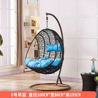 Silla de vid colgante azul balcón doméstico sala de estar patio columpio suelo perezoso ocio sofá silla creativo nido de pájaros cesta colgante