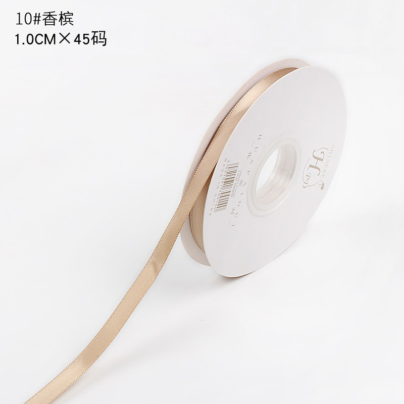Brillante color sólido 1cm cinta material de embalaje de flores poliéster de alta densidad diy material de florista de pasteles hechos a mano