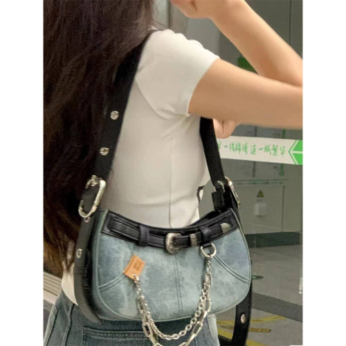 ins spicy girl personality element design new style female sweet cool armpit bag versatile fashion handbag shoulder bag chain bag 