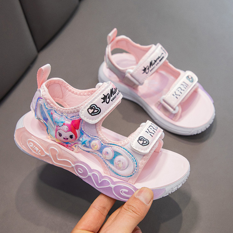 Sandalias de Princesa para Niñas, Cuero Sintético y Caucho, para Playa y Uso Diario image 3