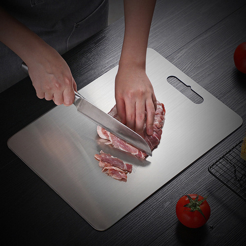 Thickened 304 stainless steel cutting board household double-sided vegetable cutting board kitchen multi-functional mildew-proof fruit kneading cutting board
