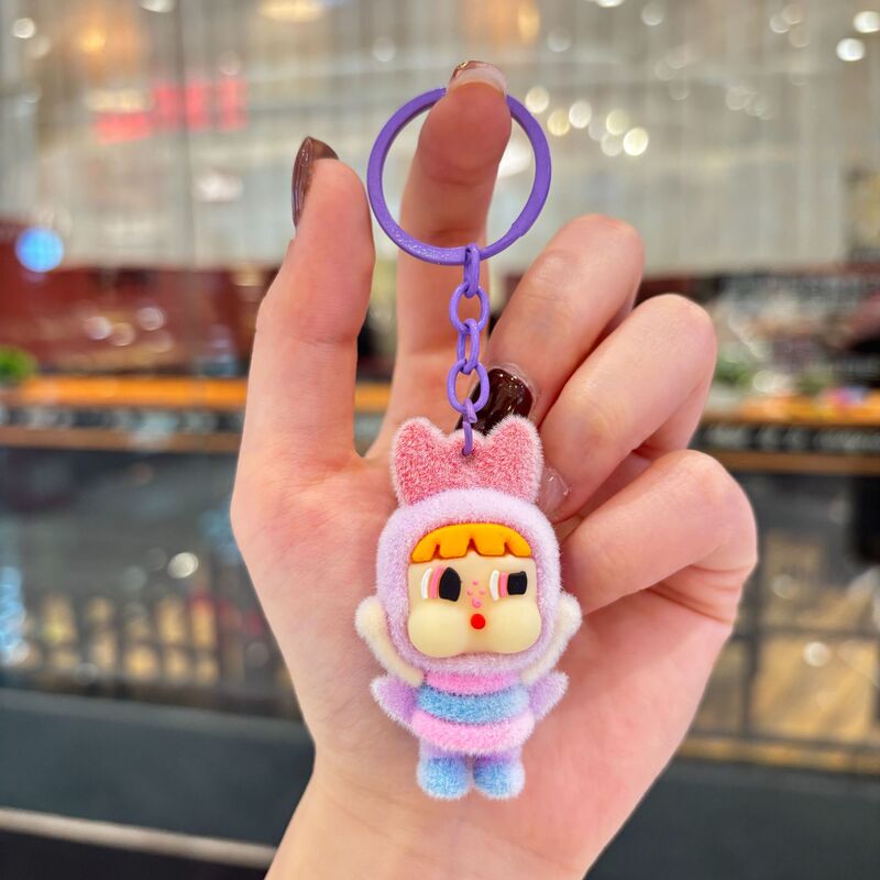 植毛泣き人形キーホルダーかわいいアニメ人形クロスボーダーキーホルダーかばんストラップメーカー卸売り|undefined