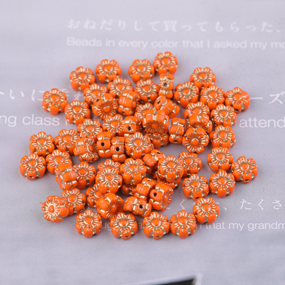 2025 nueva cuenta de vidrio checo preciosa flor hawaiana de vidrio 6mm aproximadamente 100 piezas accesorios de bricolaje