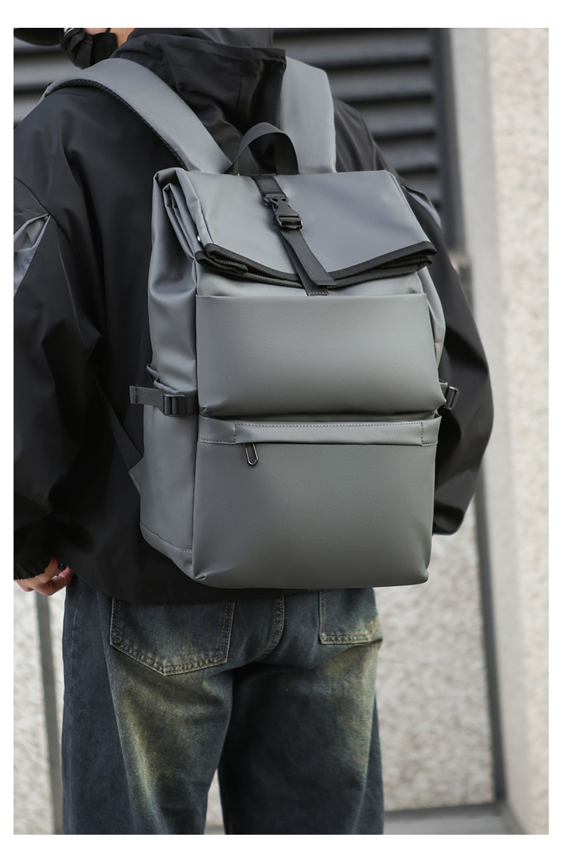 Large-capacity men's high-end backpack, simple and casual student multi-functional schoolbag, business large-capacity computer backpack undefined