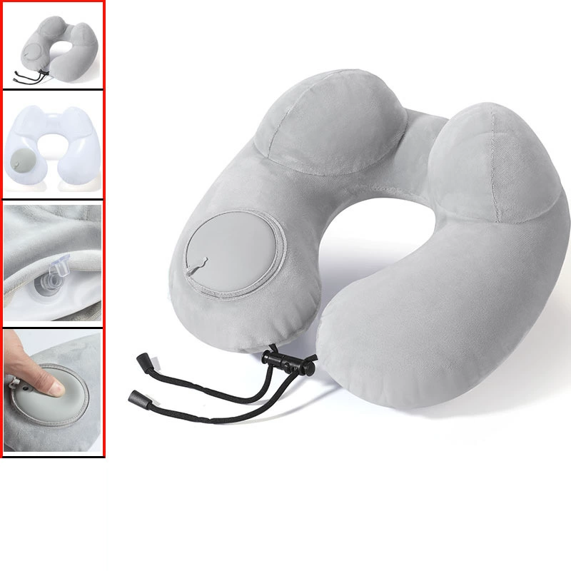 Inflatable handheld neck pillow, airplane for traveling, with neck protection