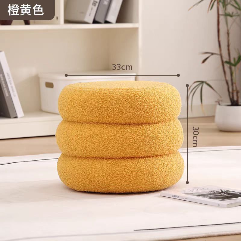 客間の小さい腰掛けの家庭用の丸い腰掛けのネットの赤い子供のソファーの腰掛けの羊の毛の板の腰掛けの低い腰掛けは簡単に腰掛けを変えます。|undefined