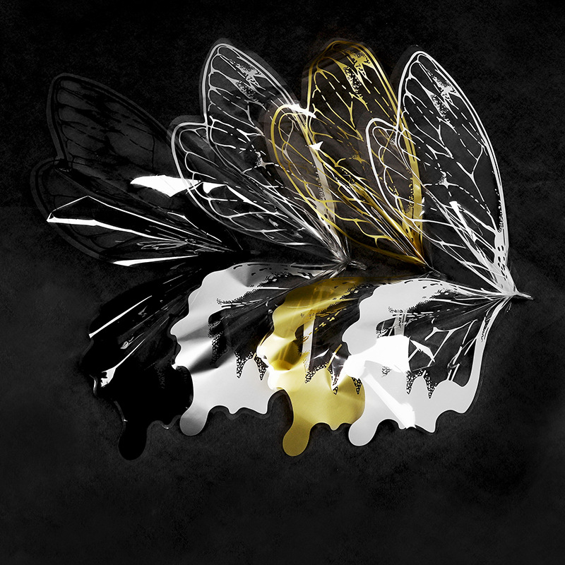 Fábrica de fiestas de flores de venta caliente creativo transfronterizo nuevo papel de embalaje de flores de mariposa transparente ramo de flores papel de embalaje