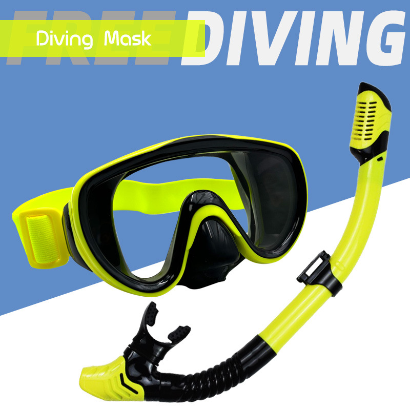 Adult Silicone Diving Goggles with Equipment Snorkeling Anti-Choking Fully Dry Snorkel Swimming Woven Goggles with Mask