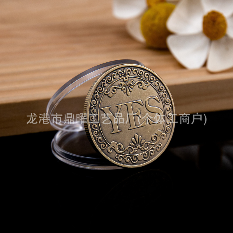 Factory Wholesale Gold, Silver, Copper Metal Commemorative Coins Creative Gifts Yes No Decision-Making Coins Lucky Coins Commemorative Coins in Stock