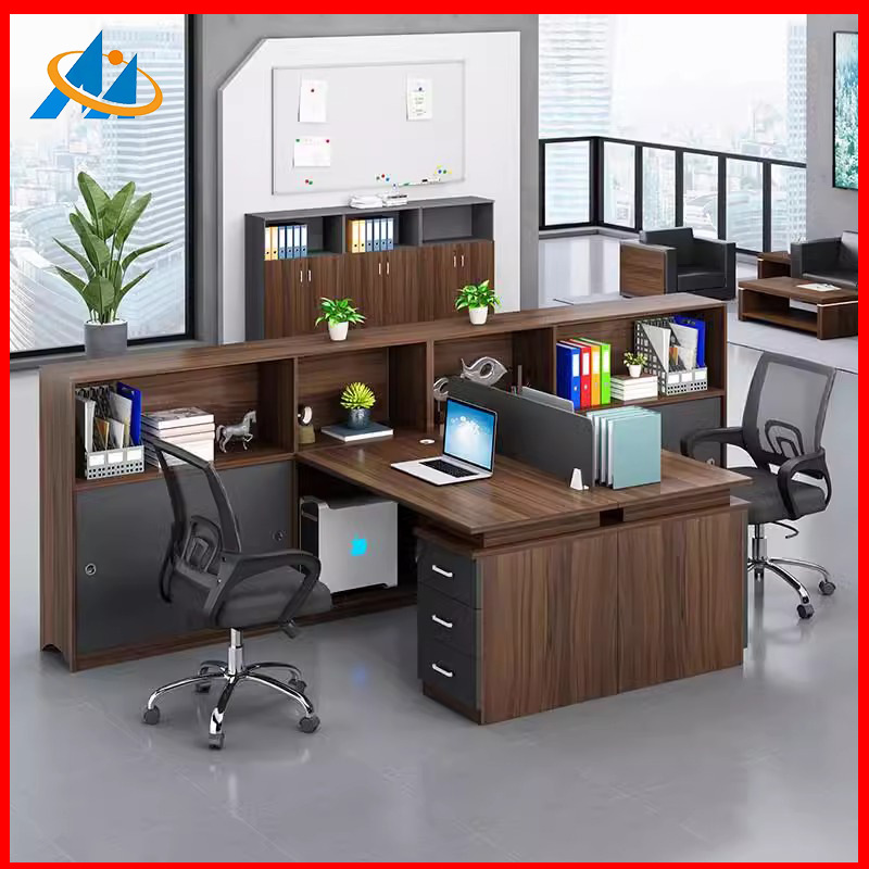 办公桌椅组合简约现代4人职员工位办公室员工卡座6屏风隔断财务桌
