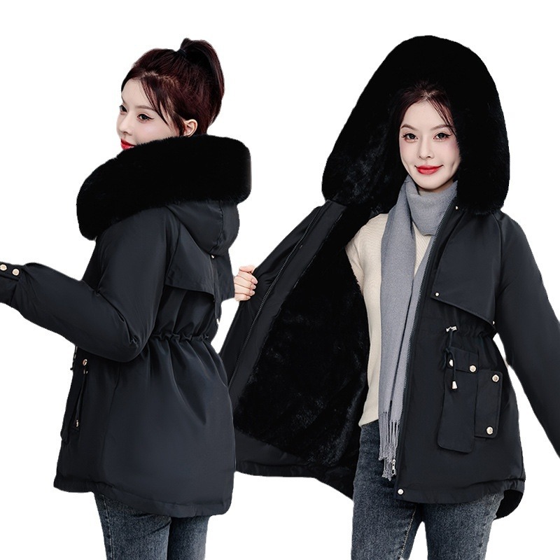 Algodón para mujeres mediana y larga en 2025 nuevo estilo de terciopelo para superar la chaqueta de algodón coreana suelta chaqueta de invierno image 5