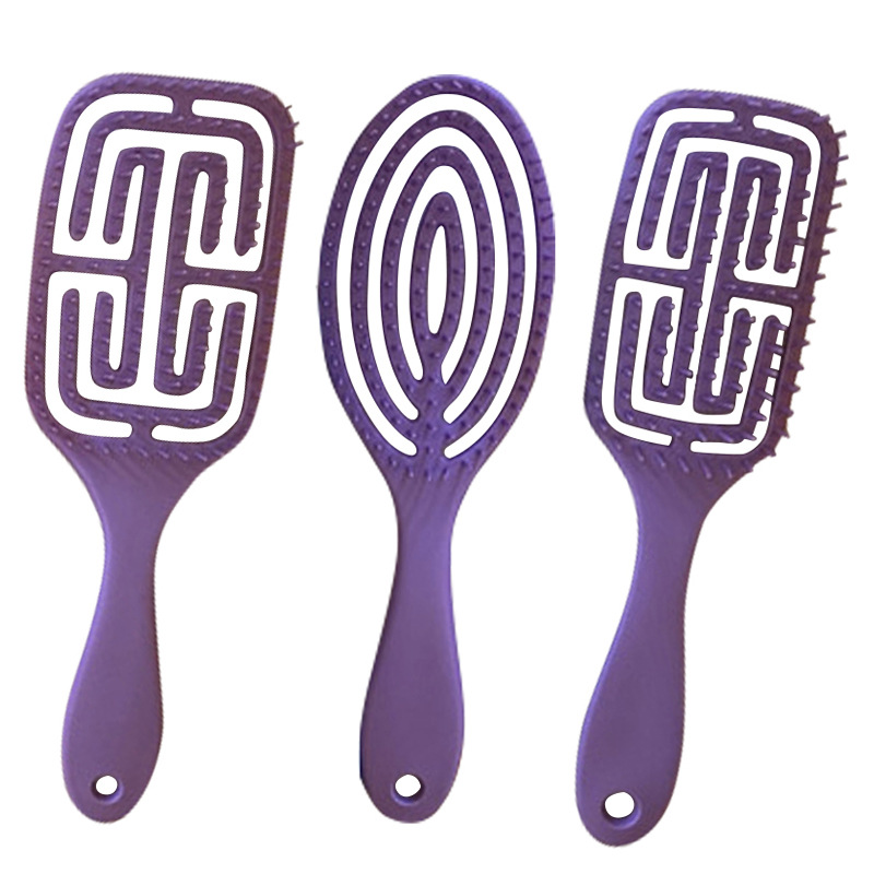 Peine de dientes anchos de plástico hueco peine de costilla de pelo peine de masaje de cabeza peine de placa grande transfronteriza