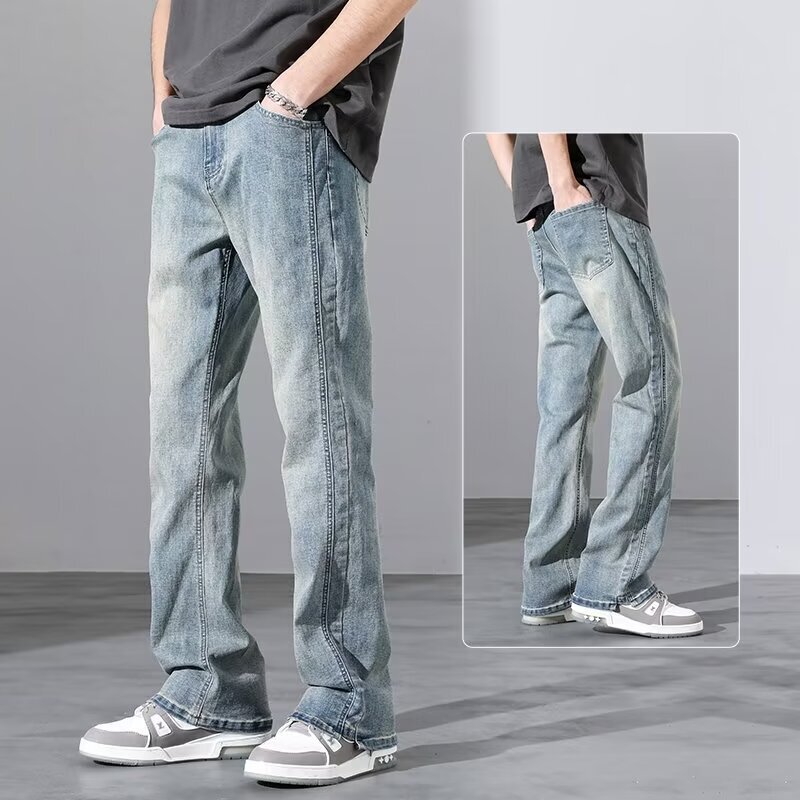 American Style High Street Niche Jeans Men's Personality High All-match Casual Pants 2024 American Style High Street Niche Jeans Men's Personality High All-match Casual Pants 2024