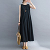 Summer long dress sleevless, long skirt, 2024 years, A-line, maxi length, french style